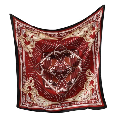 Image of Printed Poly Silken feel Scarf Stole for Women | Stylish, Soft, & Lightweight | Satin Feel Neck Scarf, Hair Scarf, Head Scarf for Women | Square Silk Stole for Handbag
