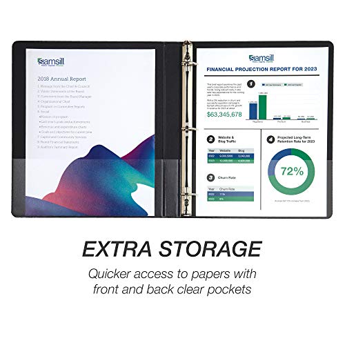 Image of Samsill Durable 0.5 inch 3 Ring Binder, D Ring Binder,100% Recycled Chipboard, Black