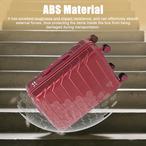 Image of 28 Inch ABS Hard Shell Large Luggage With Combination Lock and Side Hooks, Red