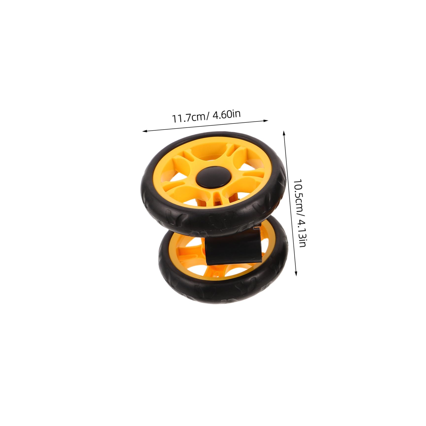 4 Piezas Ruedas Giratorias de Plástico Negro para Carrito Infantil y Carrito de Mascotas, con Tracción Estable y Mayor Fricción, Repuesto para Ruedas Delanteras y Traseras