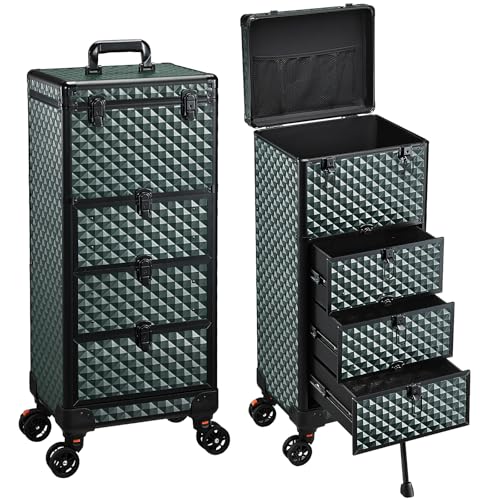 Yueieoun Nail Trolley Cart with 3 Drawers, Salon Station Cosmetology Case on Wheels Rolling Makeup...