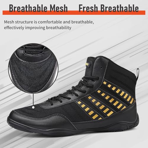 Wrestling Shoes Boxing Shoes for Men Pro Wrestling Boots High Top Fitness Weightlifting Powerlifting Shoes3
