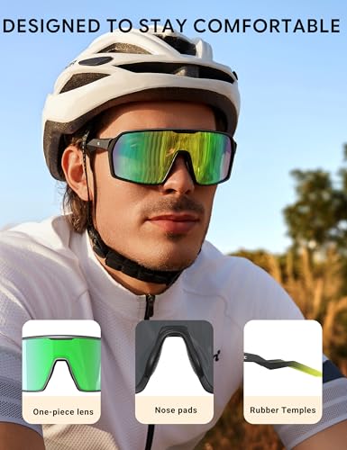 Image of BIRCEN Polarized Baseball Sunglasses for Sports: TR90 Lightweight Running Sunglasses Cycling Glasses for Outdoor Runners MTB
