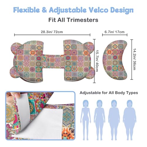 Image of Pregnancy Pillow for Sleeping,Maternity Pillow with Cooling,Maternity Support for Back and Hip Relief,Soft and Comfortable Wedge Pregnancy Pillows Side Sleeping Support for Belly with Removable Cover