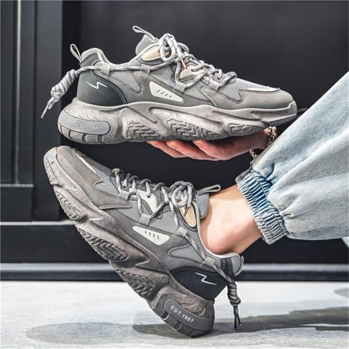 Y2K Mesh Fabric Chunky Style Height Boosting Sneakers for Men Fall Outdoor Casual Running Travel Use with Anti Skid Thick Sole and Modern Streetwear Look3
