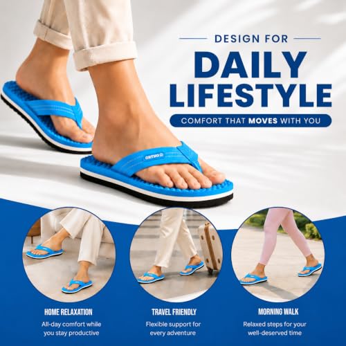 Image of ORTHO JOY House Slipper for Women's Care | Orthopaedic | Diabetic | Acupressure | Comfortable | MCR | Flip Flop Ladies and Girl's Home for Daily Use