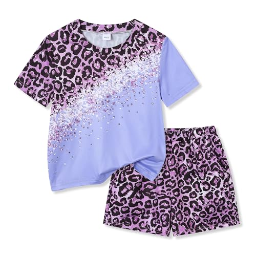 Image of Axumity Kid Toddler Girl Clothes Summer Ruffle Sleeve Figure Graphic Shirt + Shorts Summer Outfits Set