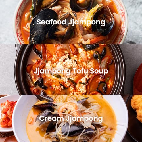 Chung Jung One O'Food Jjampong Seafood Broth Sauce, Korean Chinese Style Spicy Jjambong Flavor Soup Powder, Hot Jjamppong Base, Perfect with Fresh Squid, Shrimp, Clams, Vegetables, Noodles, Rice - Image 4