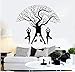 Pegatinas de pared Yoga Pose Árbol Vinilo PVC Ventana de Vidrio Decorativo Pared Adhesivos murales 64X57Cm