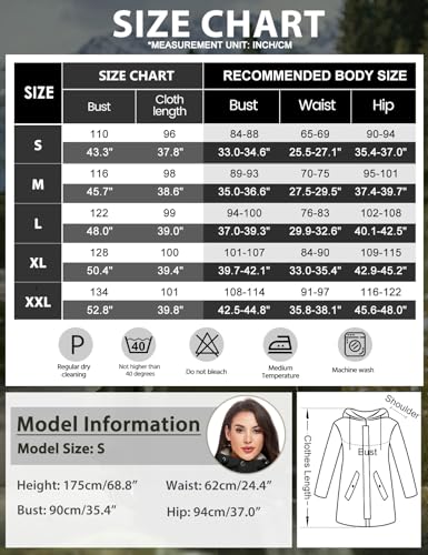 RITOSTA Softshelljacke Damen Lange Übergangsjacke Fleece Gefüttert Winddicht Softshellmantel Wasserdicht Windbreaker Wanderjacke Atmungsaktive Jacke Regenjacke Outdoorjacke mit Kapuze(Schwarz,S)