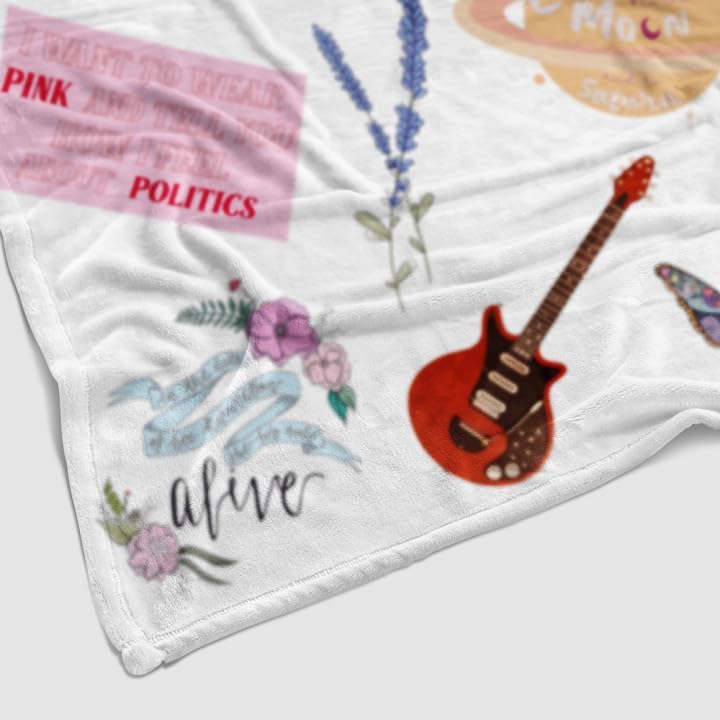 Miniatura 4 de YWFULLBLUUM Manta para sofá y cama, fanáticos de la música, decoración de fiesta, dormitorio, manta impresa para amantes de la música, regalos