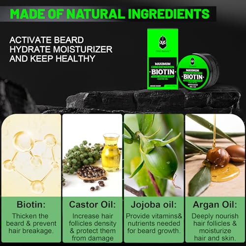Beard Butter-Maximum Concentration Biotin,with Castor Oil and Argan & Jojoba Oils, Promotes Beard Growth, Styles, Strengthens & Softens Beards ,Unruly Beards While Relieving Itch,2 Ounce*2(2 Pack) - Image 5