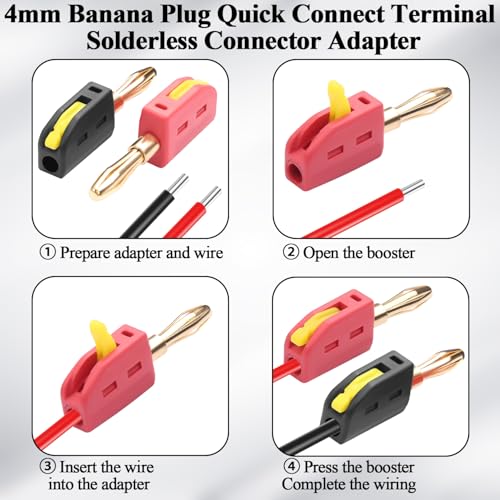 QIANRENON Conector Banana 4mm Solderless 32A Rojo y Negro miniatura 3