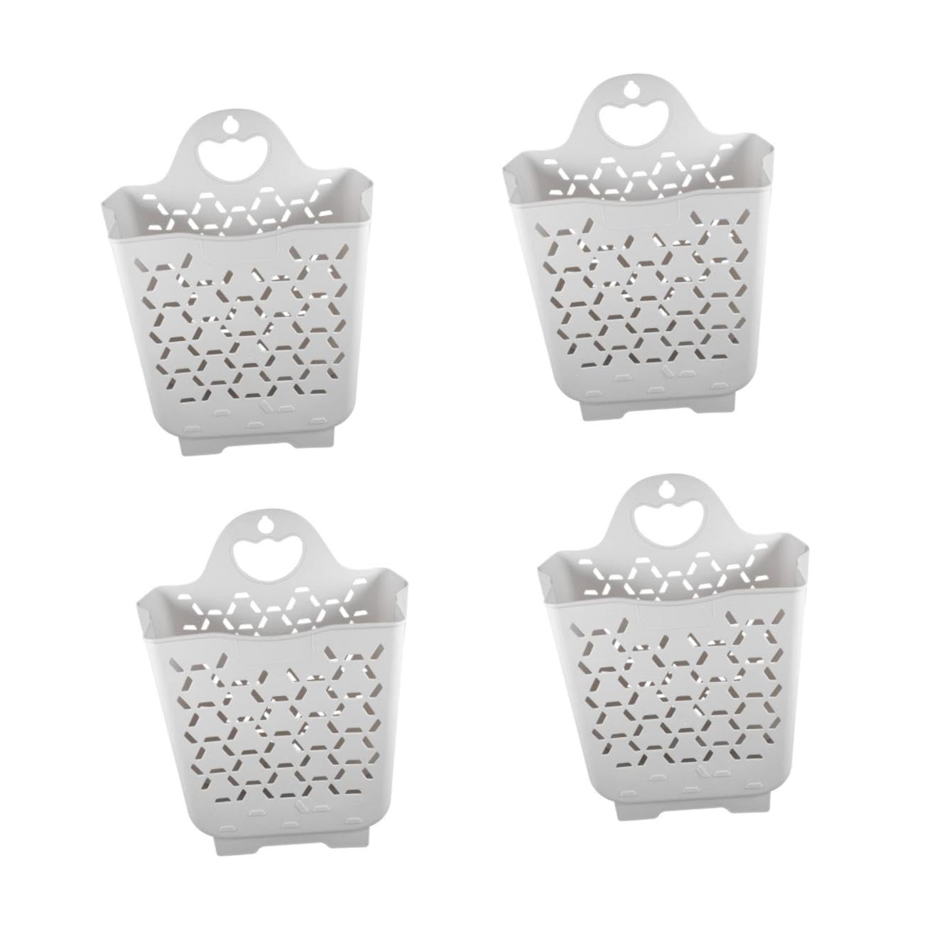 Mipcase 4 Pezzi Cesta Portabiancheria Pieghevole da Contenitore per Biancheria con per Bagno Camera e Salvante e Facile da Installare