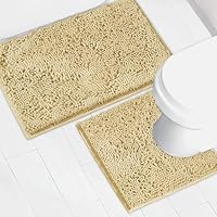 QMNSEHF A Little Yorkshire Terrier genesteld badkamertapijt sets 3-delige zachte absorberende badmatten en U-vormige contourmat toiletdeksel antislip badtapijten voor badkamer douchemat 80 cm x 50 cm