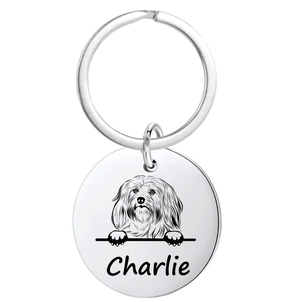 Havanese Gifts, Personalized Havanese Keychain, Custom