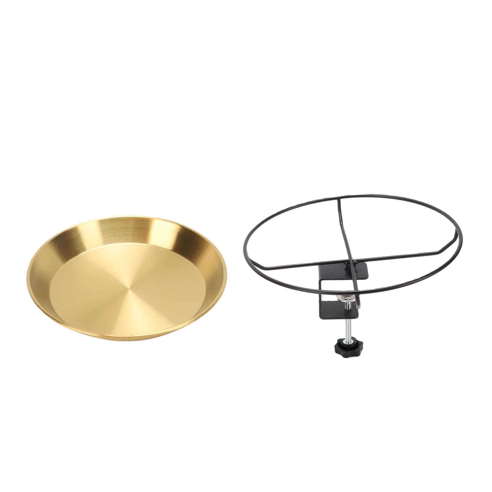 SIXRUN Vaschetta per Il Bagnetto degli Uccelli, in Acciaio Inox, Rimovibile, con Base a Morsetto, Design Rimovibile, Design Poco Profondo, Finitura Opaca, per Recinzione del Balcone del Giardino