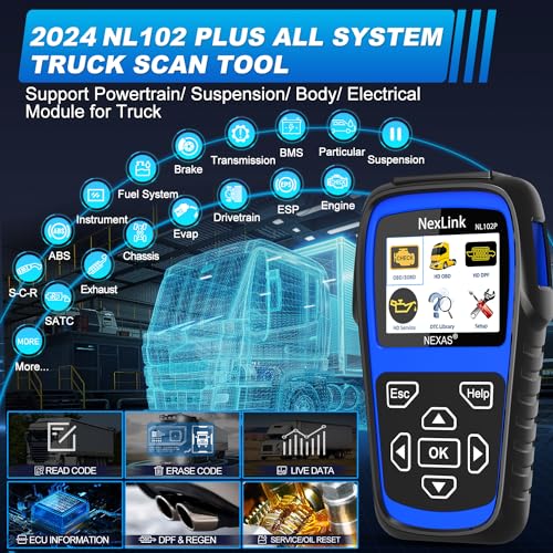 Nexas LUM*NX-NL102P+FBA Nl102 Plus Full Systems Heavy Duty Truck Scan Tool Force Dpf Regen Tool Hdobd/Eobd Diagnostic Scanner thumb #1