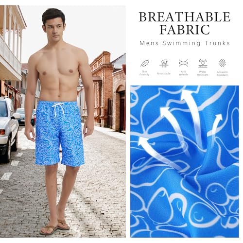 Image of Mens Swimming Trunks Swim Trunks Quick Dry Swim Shorts with Mesh Lining Funny Swimwear Bathing Suits