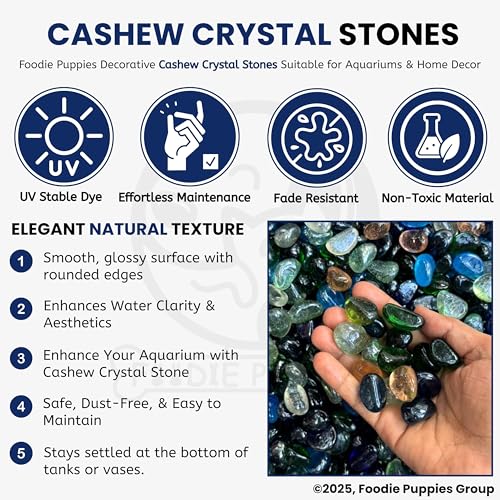 Image of Foodie Puppies Multicolored Glossy Marbles (Cashew Crystal Stones, 2Kg) (1.5cm - 2.5cm) Decorative Stone, Pebbles for Vase Fillers, Party Table Scatter, Weddings, Decoration & Beads for Aquarium