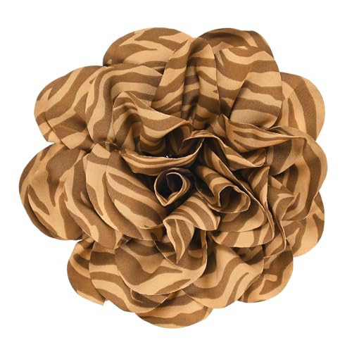 Image of M METERXITY Extra Large Rose Flower Brooches, Lapel Pins Dainty Satin Fabric Big Camellia Oversized Brooch Pin