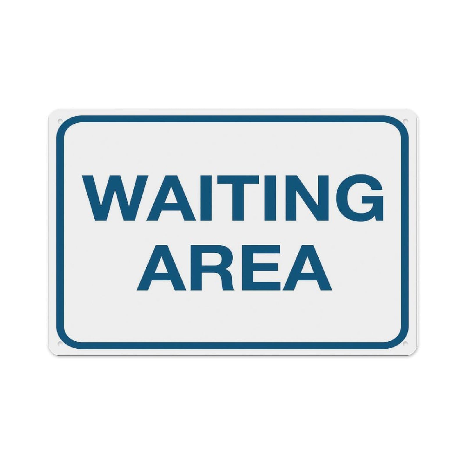 peiyeety Waiting Area Sign Aluminum Tin Warning Signs for Home Outdoor Garden 12X16 Inches