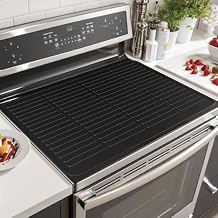 Stove Top Covers for Electric Stove - Heavy Duty Waterproof Silicone Glass Stove Top Cover Protector Dark Black, 28"L x 20"W