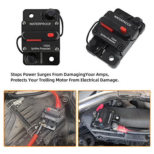 Tiooka 80 Amp Circuit Breaker Breaker 3 Pack With Manual Reset For Boat Trolling Motor Marine Atv Trailer Vehicles Stereo Audio Electronic Battery Solar System Waterproof Circuit Breaker #TOP6