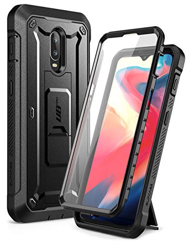 SUPCASE Unicorn Beetle PRO Series Case for OnePlus 6T, with Built-in Screen Protector& Rotating Belt Clip Holster Full-Body Rugged Kickstand Holster Case for 1+ 6T 2018 Release (Black)