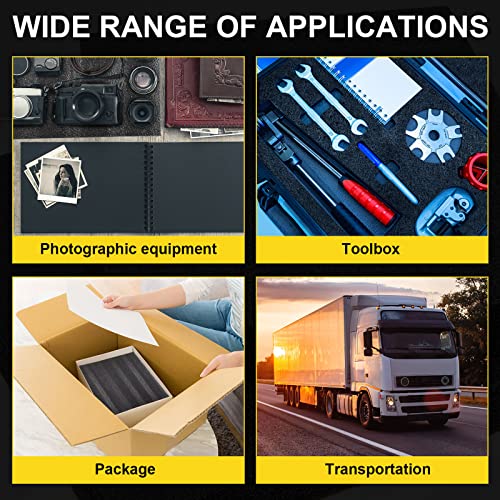 Treela 4 Pcs Customizable Polyethylene Foam Sheets 16x12x2" Black Thick Cuttable Foam Padding Inserts for Cases, Polyethylene Block Sheet for Packing Toolbox Storage and Craft Pad