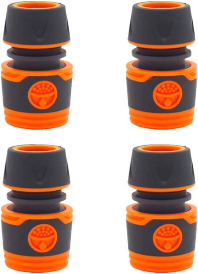 Shiwaki 4 Pack Plastic Garden Hose Fitting Set Pipe Tap Connector Kit, 4 points quick water connection, Yellow