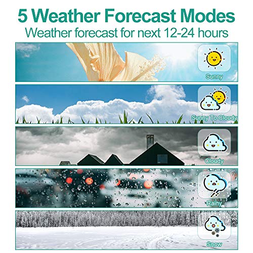 BALDR Weather Station,Indoor Outdoor Thermometer Wireless with Touch Control, Digital Weather Forecaster Station Ideal for Home Office Use,Adjustable Backlight 300ft Range Color LCD Display Black