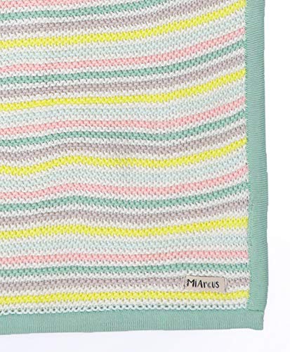 Image of Mi Arcus Premium 100% Cotton Knitted Ultra Soft Cool Blanket for Baby Boys Girls 0-12 M - Multicolour 100x75 cm