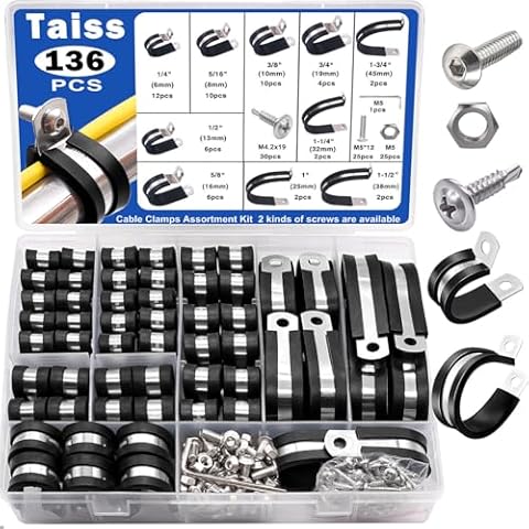 Taiss 136PCS Cable Clamps Kit Cover