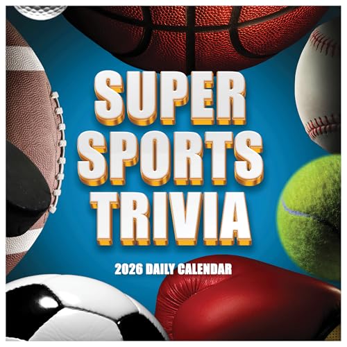 TF Publishing 2026 Sports Facts & Trivia Wall Calendar - Large Grids for Appointments and Scheduling - Vertical Monthly Wall Calendar 2026 with Matte Paper for Home and Office Organization - 12x12in