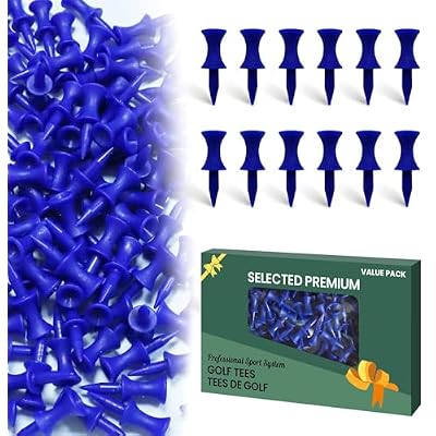 Amy Sport Golf Tees Step Down Plastic Unbreakable 50 Pack Reusable Bulk Professional Height Control Castle Tee for Practice