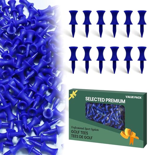Amy Sport Tees Golf Step Down Plastique Incassable 50 Pack Professionnel 1 1/2" Bleu