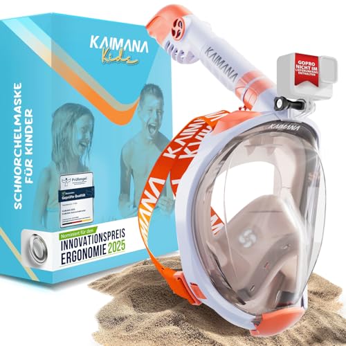 Die Preisgekrönte KAIMANA® Schnorchelmaske Kinder inkl. Tragetasche -...
