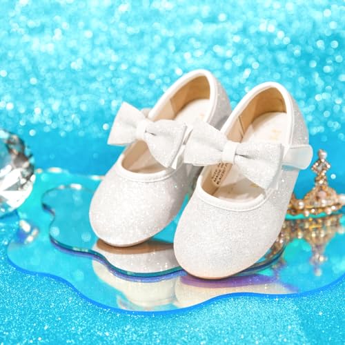 Image of PHIRAMIN Toddler Flower Girl Dress Shoes - Little Girl Mary Janes Flats Wedding