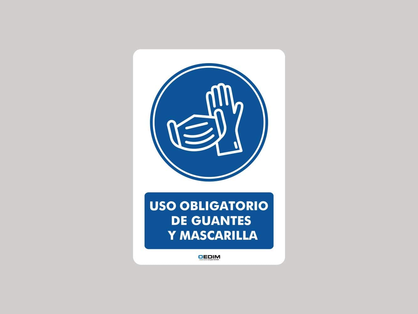 Oedim Lot de 10 panneaux d'utilisation obligatoire Gants | Dimensions 14,85 x 21 cm | Panneau en PVC de 3 mm | Durable et économique