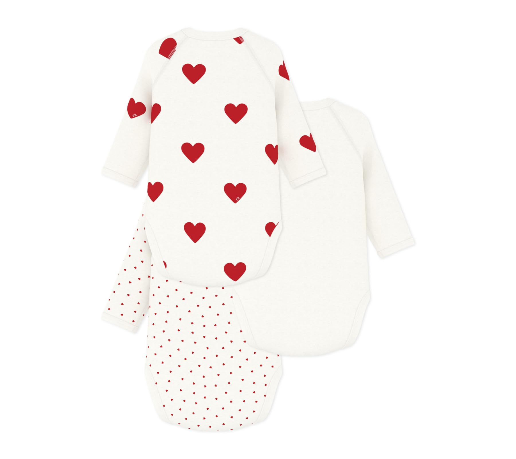 Petit Bateau A00az Body Neonato Manica Lunga Bimba 0-24 (Pacco da 3)