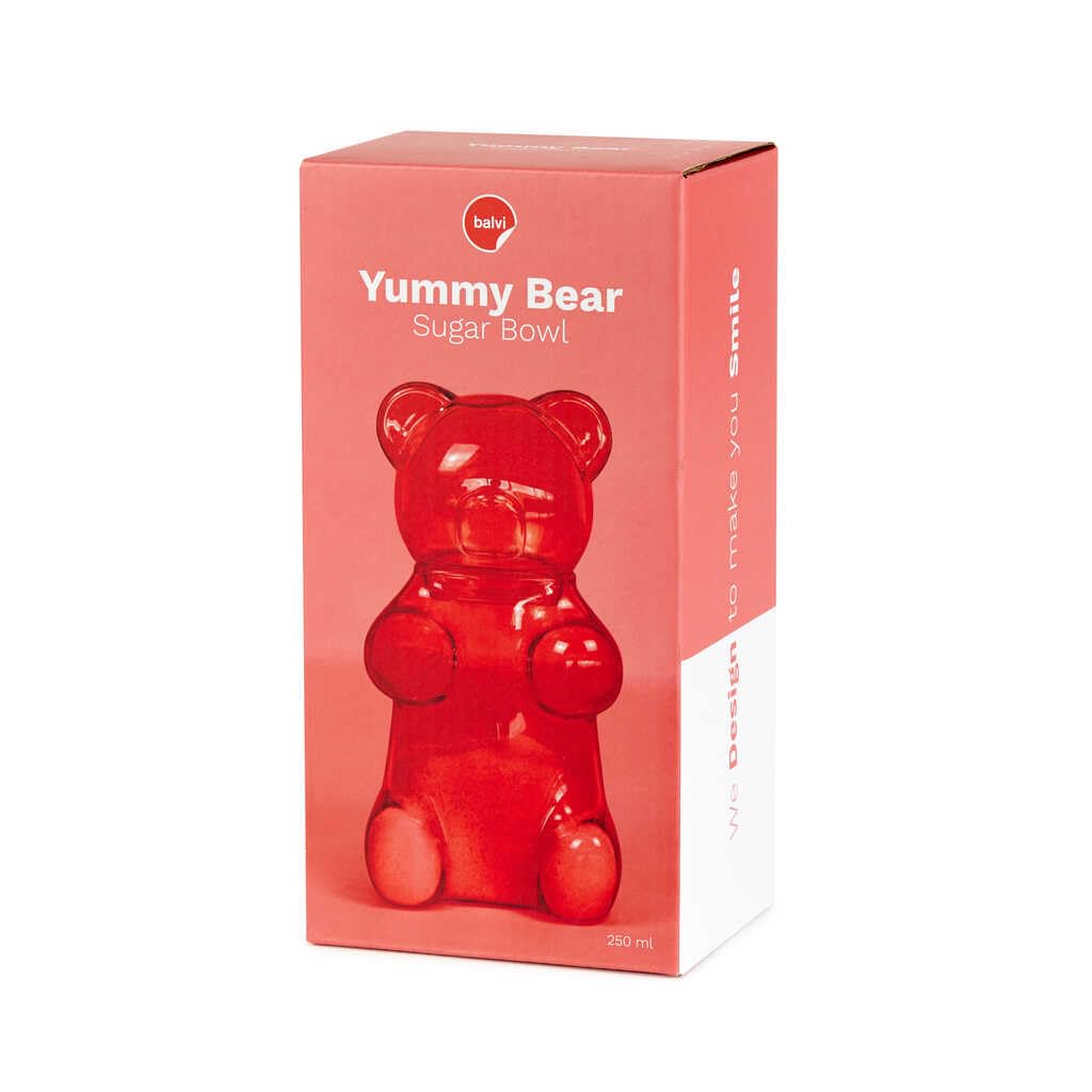 Balvi Sucrier Yummy Bear Couleur Rouge en Forme de Bonbon Ourson Verre 250 ML