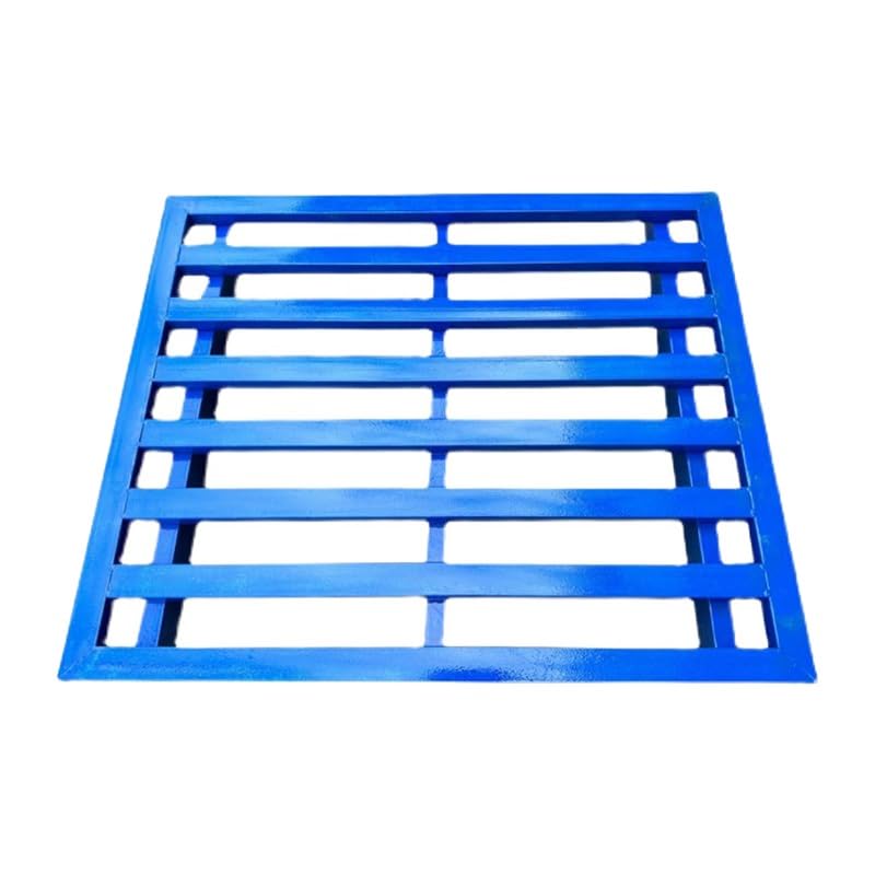 PFCDZDU Galvanized Steel Pallet, Shipping Storage Platform Rack High Load Capacity, Forklift Pockets Pad Tray for Factory Warehouse Kitchen(Blue-1 pcs,19.7x19.7in)