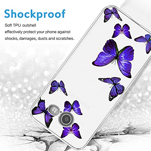 Vavies Case For Galaxy J3 Prime/J3 Emerge/Express Prime 2/Amp Prime 2/J3 Mission/J3 Eclipse/J3 Luna Pro Case, Clear Tpu Back Phone Protective Cover Cases For Samsung Galaxy J3 2017 (Purple Butterfly) #TOP6