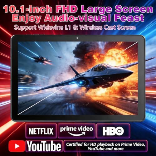 Image of Android 16 Tablet with Gemini AI 26GB RAM + 128GB ROM, 10 Inch Graphite | T606 Octa-Core, 800x1280 IPS HD, Touchscreen Display,1TB TF, WiFi 6, 7000mAh Battery, FM Radio, GPS,GMS