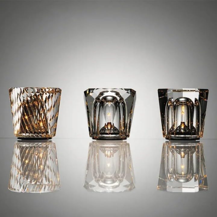 YANGYANGDA クリスタルワインライト 充電式 透明 LED クリスタル ワイングラス シェイプ アンビエンスライト デスクト