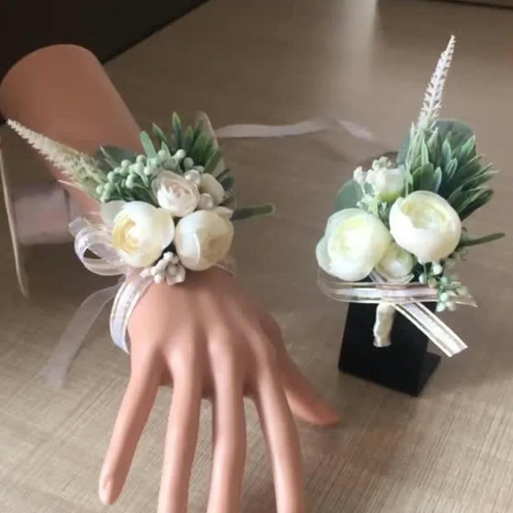 6/10 Pezzi Boutonnieres Fiori Rose Artificiali Corsage Occhiello Groomsmen Boutonniere per Uomo Accessori da Sposa