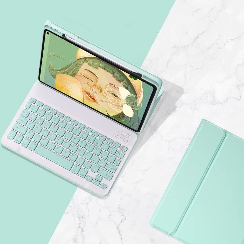 Keyboard Case for iPad Mini A17 Pro/iPad Mini 6th Generation Magnetic Detachable Candy Color Bluetooth Keyboard Cover with Pencil Charging Holder (Mint Green) - Image 2