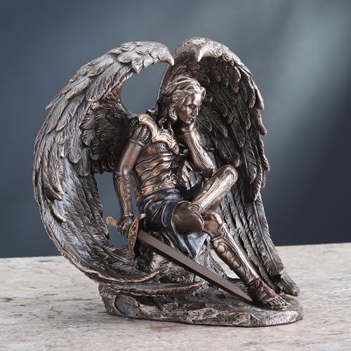 US 6.5" Cold Cast Bronze Color Lucifer The Fallen Angel Figurine Statue