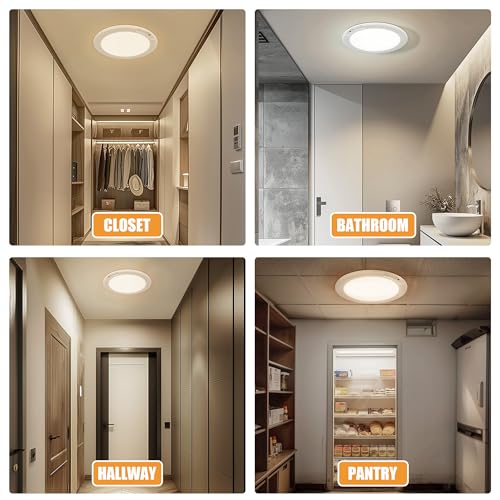 Rodalims RL0029A1 Rechargeable Ceiling Light, No Wiring Battery Operated Ceiling Light With Remote, Motion Sensor Dimmable Timing Motion Activated Overhead Shower Light thumb #5